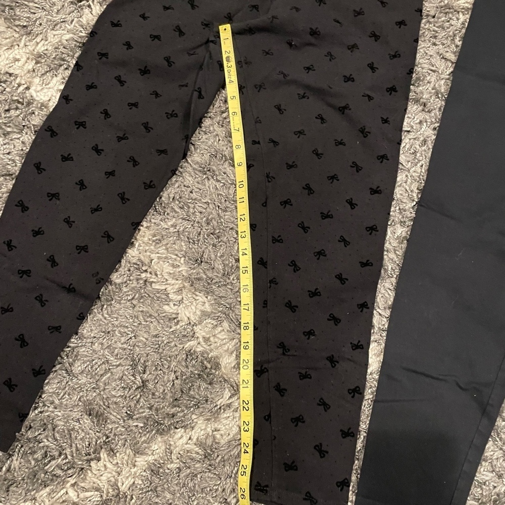 Lauren Conrad Black Legging Pair Size XL Bows Stretch - Picture 11 of 12